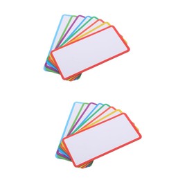 Operitacx 48 Pcs Magnetic Name Tape Reusable Sticky Notes Reusable Name Plate Tag Blank Writable Label Dry Erase Labels Blank Label Tags Colored Border Erasable Cards Magnets Coated Paper