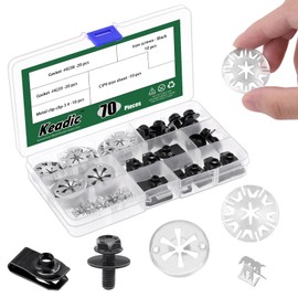 Keadic 70 Pcs Hardware Accessory Set, Include CIP9 Iron Sheet,Iron Screws,Metal Clasp -3 #,Gasket - HG58,Gasket - HG59,for Fastening Clips and Heat Shields Under The Hood
