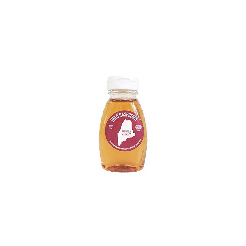 Wild Raspberry Honey - 8 oz, Made in Maine, Organic,