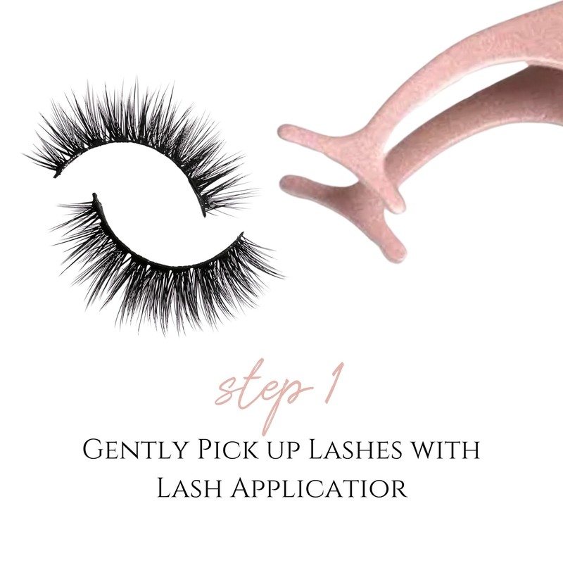 False Eyelashes Applicator Tool - Stainless Steel - Rose Gold