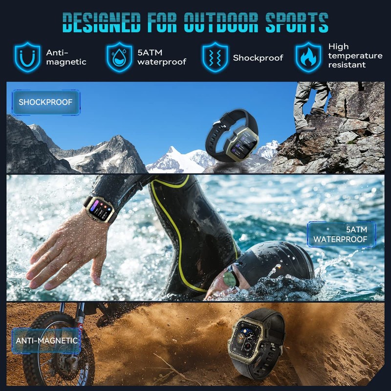 Rogbid Mille Relojes Inteligentes para Hombre (Hacer y Responder Llamada)