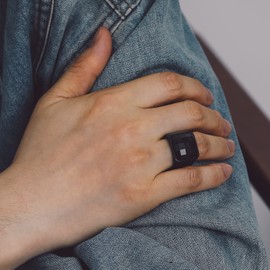 Bandmax Men's Signet Ring Stainless Steel Band Ring with Stone Black/Blue Zirconia Ring 15 mm Wide Accessories Men's Jewellery Sizes 54 mm to 72 mm Available