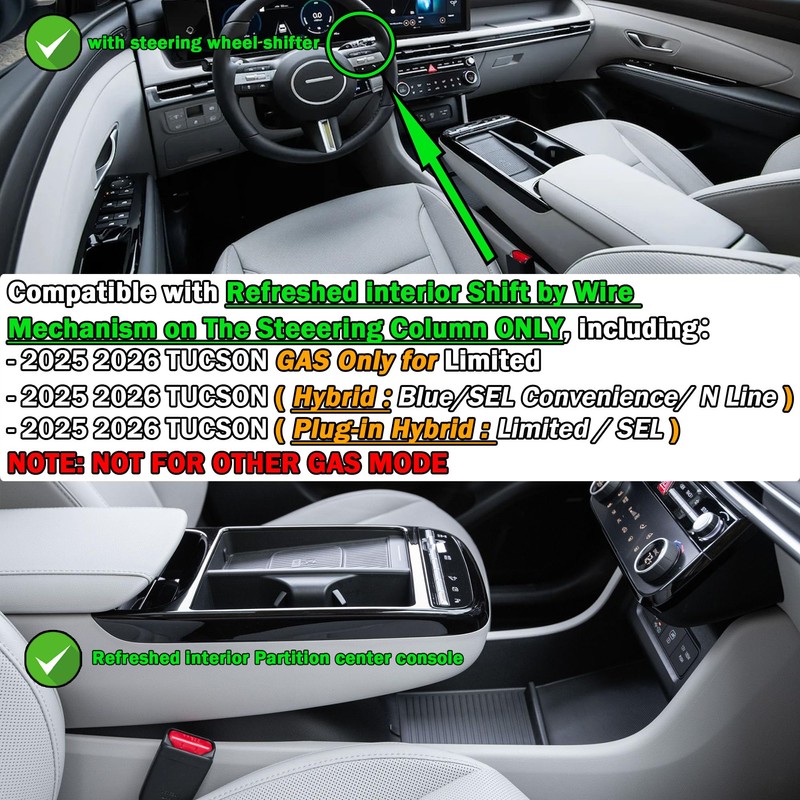 TACOBRO Custom-Fit Center Console Organizer Tray for 2025 2026 Hyundai