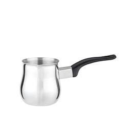 Cuisinox Stainless Steel Cezve Turkish Coffee Pot with Black Handle, 13 oz