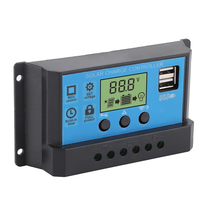 12V 24V Solar Charge Discharge Controller PWM LCD Display Dual