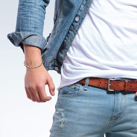 JewelryWe Jewellery Rosary Bracelet, Stainless Steel Virgin Mary Catholic Holy God Mother Cross Pendant, Pearl Ball Chain, Bangle, Bracelet for Men and Women Silver/Gold/Silver Gold, Stainless Steel, Silver / Gold