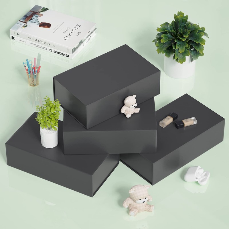RYDDOY Black Gift Box, 9.5x6x3'' Gift boxes for Presents with