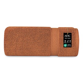 A1 Home Collections Bath Towel 500 GSM Duet Technology 100% Ring Spun Cotton Quick Dry & Highly Absorbent Towels, Zero Twist, Low Lint, Ultra Soft (Burnt Caramel, Bath Sheet (35x70) Pack of 1)