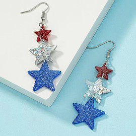 Memorial Day Patriotic Dangle Earrings for Women American Flag for Women