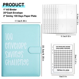 100 Envelope Saving Challenge, Money Saving Challenge, Savings Book for Money, Money Saving Folder, Budget Planner A5, Savings Book for Money Challenge, Savings Book for Couples, Offices, Home, School