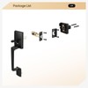 Leydebong Black Front Door Handle Set with Reversible Lever -