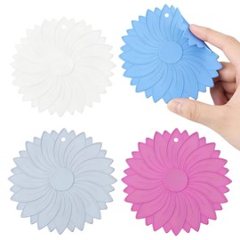 4 Pack Silicone Jar Opener Gripper Pads, Non-Slip Grippers for Opening Jars, Easy-Twist Jar Openers for Weak Hands and Seniors, Dishwasher Safe, Heat Resistant (Neutral Colors)