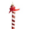 BRUBAKER Candy Cane Red White Glass Christmas Bauble - Hand-Painted