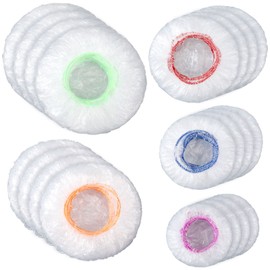 Cunhill 200 Pcs 5 Size Plastic Bowl Covers Bulk, Reusable Plastic Wrap for Food Sourdough Bread Baking Rising, Elastic Reusable Food Covers for Leftovers Family Outdoor Picnic(Vivid Colors)