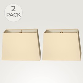Royal Designs, Inc. Set of 2 Rectangle Hardback Lamp Shade, HB-613-16EG-2, Eggshell, (7 x 14) x (9 x 16) x 11, 2 Pack
