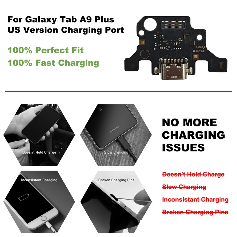 Charging Port Replacement Kit Compatible with Galaxy Tab A9 Plus