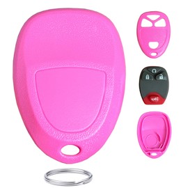Kepdul Replacement for 2007-2014 Chevy Equinox Avalanche Silverado Escalade Tahoe Suburban GMC Yukon Keyless Entry Remote Smart Keys Case (4A-Button-Pink)