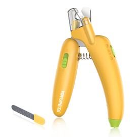 YOYUPETA Dog Nail Clippers with LED Light & Nail File – Professional at-Home Pet Grooming Kit, Razor-Sharp Claw Trimmer & Built-in File for Safe, Stress-Free Trimming on Dogs Cats. Yellow