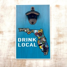 Florida Breweries Drink Local Sign with Built-In Bottle Opener