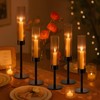 Black Hurricane Candle Holders, Set of 6 Glass Taper Candlestick