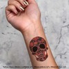 4 x 'Sugar Skull' Temporary Tattoos - Water Resistant, Skin-Safe,