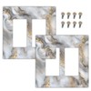 Lolreai Outlet Covers Gray Golden Abstract Marble Luxury 2 Gang