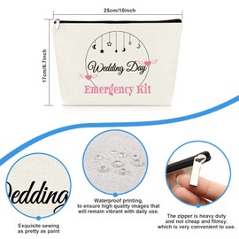 Wedding Day Emergency Kit for Bridal Bridesmaid Makeup Bag Bridal Shower Gift Travel Cosmetic Pouch Bride to Be Gift Maid of Honor Gifts Best Friend Bestie Gift Bachelorette Party Gifts Cosmetic Bag