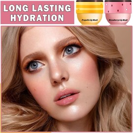 2 Bálsamos Labiales De Abeja Con Miel Para Dormir - Productos Hidratantes Y Sedosos Para El Cuidado Nocturno De Los Labios - Fresa Y Miel