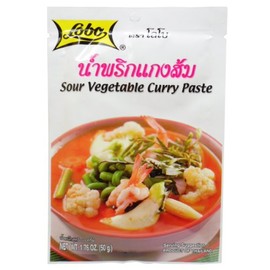 Lobo Sour Vegetable Curry Paste Thai Herbal Food 50 G (1.76 Oz) X 4 Bags
