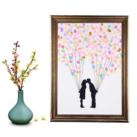 4 types fingerprint tree custom wedding guest book wedding guest book poster with 6 colours ink