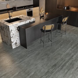 VEELIKE 12''x24'' Peel and Stick Floor Tile Waterproof Wood Look Stick on Tiles for Bathroom Kitchen 12-Pack Rustic Grey Peel and Stick Flooring Tiles Wood Vinyl Floor Tiles for Bedroom Basement