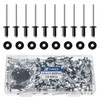 JTAREA 250pcs 1/8" x 1/4" Black Aluminum Pop Rivets with