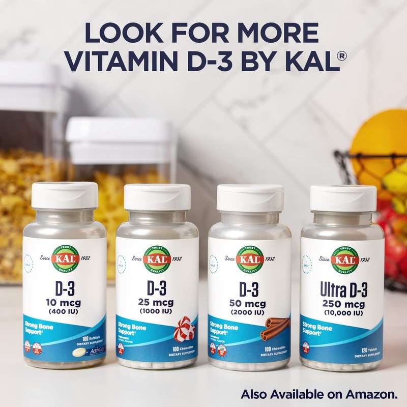 KAL Vitamin D3 5000 IU 125 mcg, High Potency Vitamin