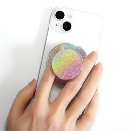 On The Grip Bling Bling Glitter Phone Grip & Stand - Elegant Magsafe Compatible Phone Holder for Secure Grip and Hands-Free Viewing (Rainbow)