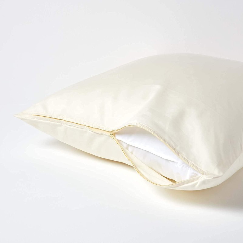 HOMESCAPES 1000 Thread Count Egyptian Cotton Cream 80 x 80
