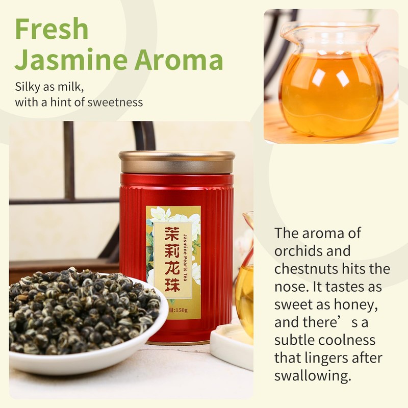 CHADUO Jasmine Green Tea Jasmine Dragon Pearls Tea Fresh Jasmine