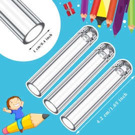 Spakon 18 Pieces Plastic Pencil Caps, Pen Tip Protector Cover Clear Pencil Toppers Caps for Wooden Pen Extender Holders for Student Classroom Gifts, Back to School Supplies(White)