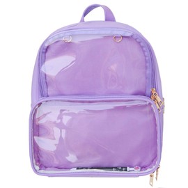 KEEPOP Ita Bags Backpack Girls School Rucksack Cute Summer Beach Bag Transparent Windows for DIY Decors, Purple