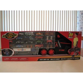 FAST LANE TRUCK CARRY CASE TOYS R US EXCLUSIVE INCLUDES 11 DIE-CAST VEHICLES-NEW