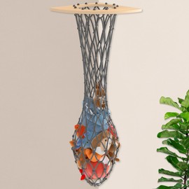 Stuffed Animal Storage , Organizer Basket , Stuffed Animal Storage Zoo , Stuffed Animals , Made of Pine Wood , Easy to Organize , Plush Net , Stuffed Animal Net , Color Grey Net and Pino Color Wood.