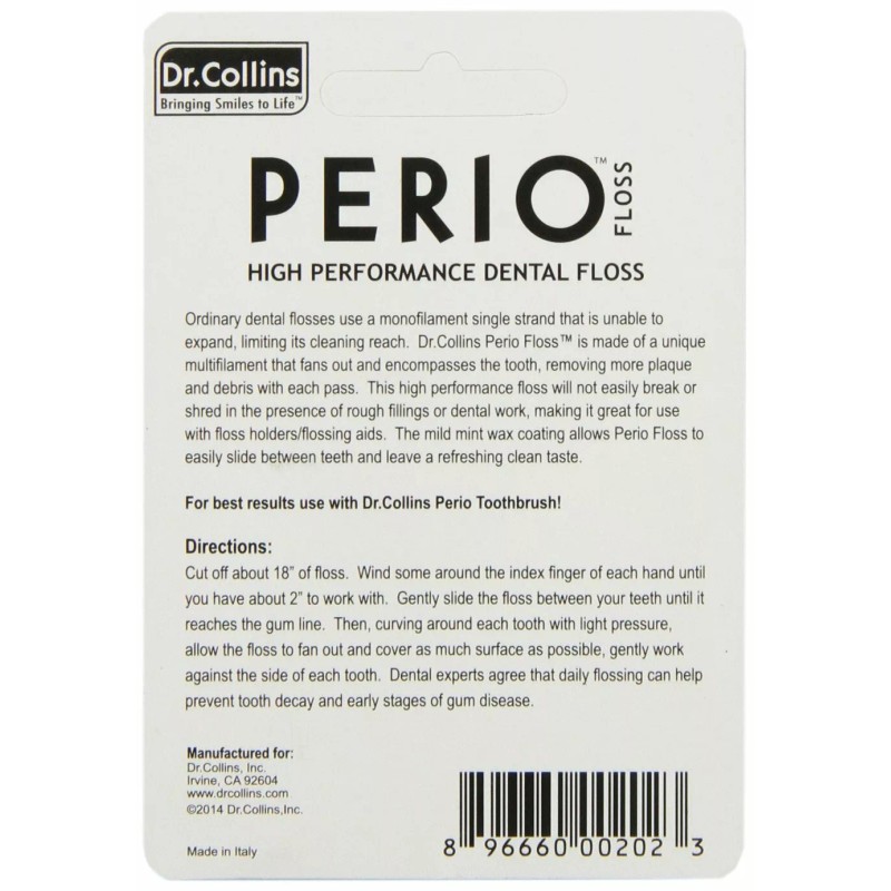 Dr. Collins Perio Dental Floss 50M (54.7 yds) Mint, Pack