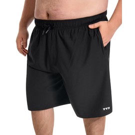 TTZ Mens Big and Tall Swim Trunks 5XL Black