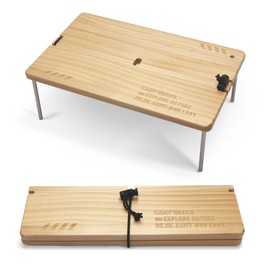 CAMPGEEKS Outdoor Folding Table Mini Camp Table Compact Low Table Ultra-lightweight 320g for Camping Hiking Mountaineering Picnic Portable Use Wooden Solo Camp Table Removable Easy to Assemble