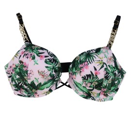 Victoria's Secret Bra Bombshell Add 2 Cups Chain Detail (32D, Light Pink Floral)