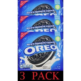 Oreo 3x NABISCO OREO Vanilla Creme Chocolate Sandwich Cookies 13.29 oz - 3 PACK