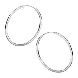 Vinani Creolen rund medium flexibel mit eckigen Kanten Sterling Silber 925 Ohrringe CMH