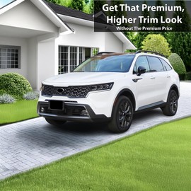 BOGAR TECH DESIGNS Front Chrome Delete Overlay Film Compatible with Kia Sorento 2021-2023, Gloss Black