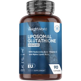 WeightWorld L-Glutathione Supplement 1000mg - 90 Capsules - with Vitamin C, Hyaluronic Acid & Alpha Lipoic Acid - Non-GMO & Vegan - Reduced Liposomal Glutathione Capsules for Men & Women