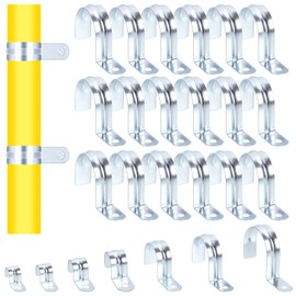 Glarks 20pcs 1-1/2’’ One Hole Pipe Straps Kit, Zinc Plated Steel EMT Pipe Straps with 1 Hole, EMT Conduit Clamp Single Hole Pipe Clamp for EMT Conduit Pipe Fixing