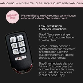 MINIVAN CHIC- Key Fob Cover fit for Honda Odyssey 7 Button Remote- Fob Accessories with Easy-Press Enhancers for 2018 2019 2020 2021 2022 2023 2024 Elite Touring EXL Sport EX (Pink & Gold)